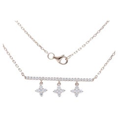 0.67 Carat Diamonds in 14K Rose Gold Gazebo Fancy Star Dangling Necklace