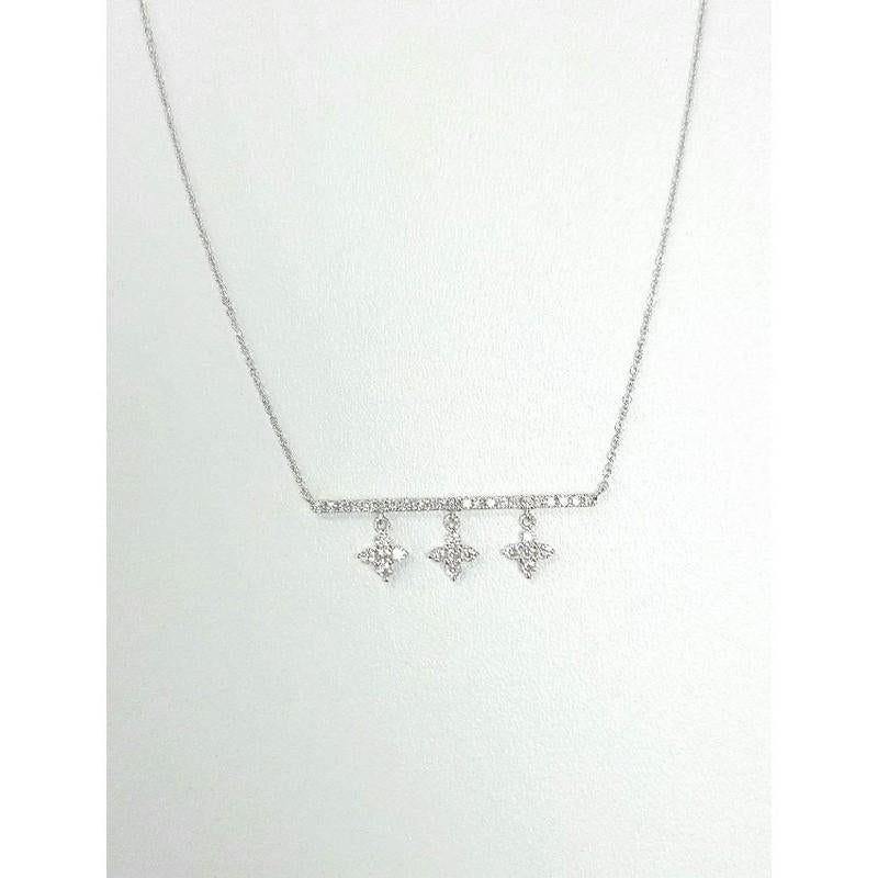 Collar colgante de diamantes de 0,67 quilates en oro blanco de 14 quilates Gazebo Fancy Star Moderno en venta