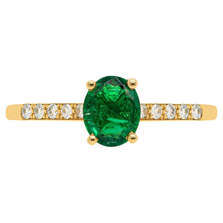 Bague De Fiançailles Or Jaune 18k Avec Diamant Lab-Creaté Taille Émeraude 2.1ct - Taille 7.5 - IGI Certifiée