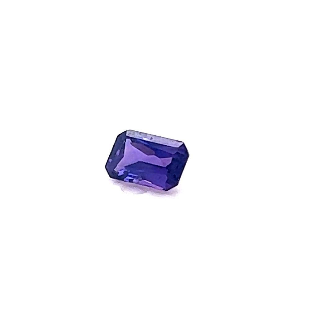 0.67 Carat Emerald cut Purple Sapphire.
This exquisite Emerald cut Purple Sapphire weighs 0.67 carats and has alluring, vivid purple hues.

It measures 6.0mm by 3.9mm by 2.6mm.

It is the perfect candidate for a collection of precious gemstones.

If