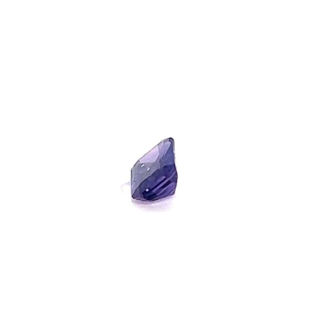 Emerald Cut 0.67 Carat Emerald cut Purple Sapphire For Sale