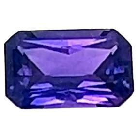 0.67 Carat Emerald cut Purple Sapphire For Sale