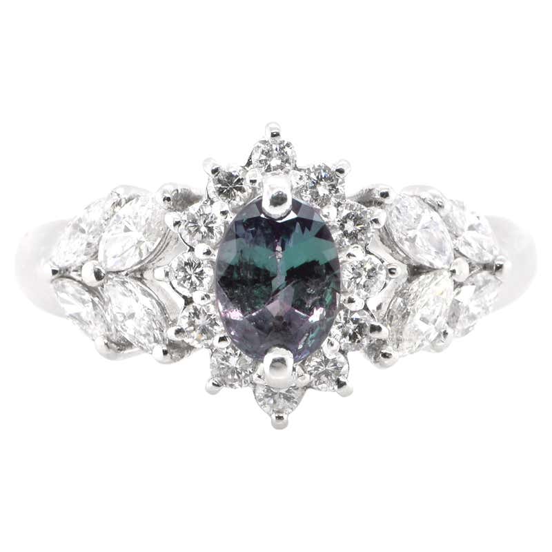 9.27 Carat Natural Alexandrite and Diamond Ring For Sale at 1stDibs ...