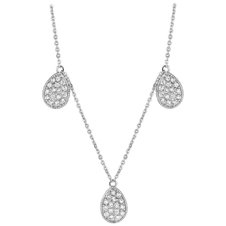 0.67 Carat Natural Diamond Pear Shape Necklace