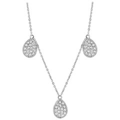 0.67 Carat Natural Diamond Pear Shape Necklace