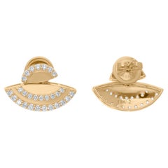 0.67 Carat SI/H Diamond Pave Dangle Stud Earrings 18 Karat Yellow Gold