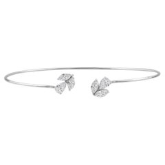 0,67 Carati SI/H Marquise Pear Diamond Bangle Bracciale in oro bianco 18 carati