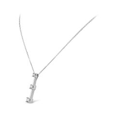 Roman Malakov 0.67 Carat Total Round Brilliant Diamond Three-Stone Drop Necklace