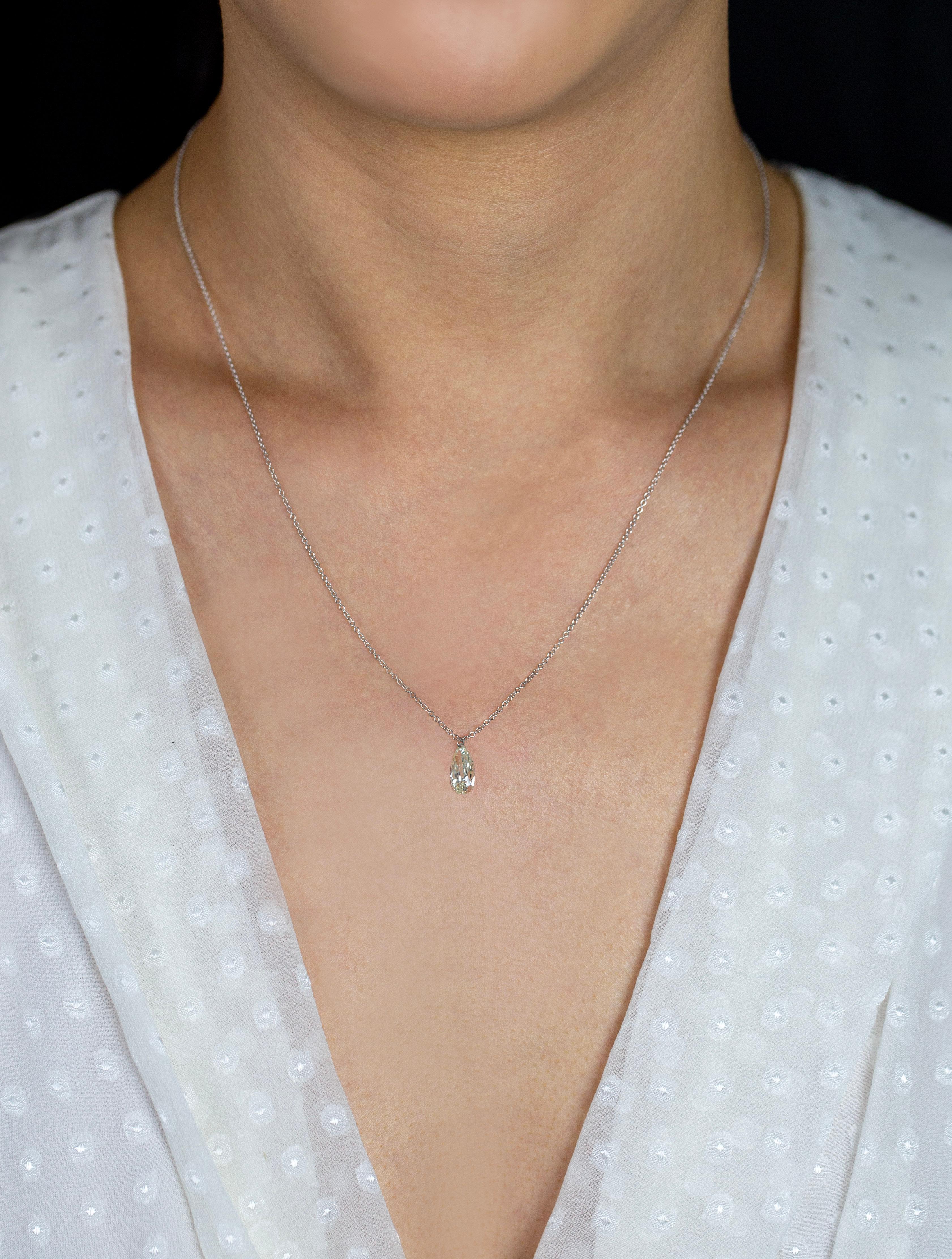 pear shaped diamond solitaire pendant