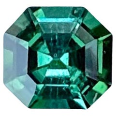 0.67 carats Greenish Blue Tourmaline Stone Asscher Cut Afghan Gemstone