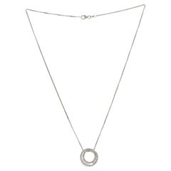 0.67 CT Baguette Round Diamonds 18K Gold Circle Pendant 14K Gold Chain Necklace