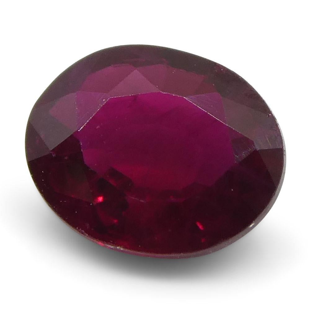 Women's or Men's 0.67 ct Oval Ruby Burma For Sale