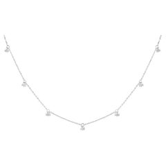 0.67 Cts Diamond Charm Necklace in 18K White Gold