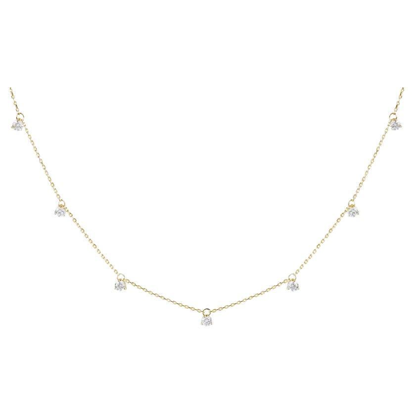 0.67 Cts Diamond Charm Necklace in 18K Yellow Gold