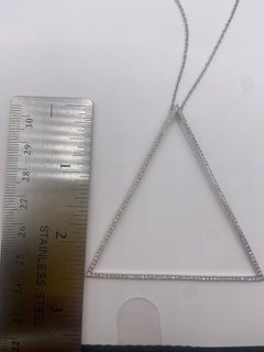 0.67ct "Big Love" Round Diamond Large Triangle Pendant in 18KT White Gold