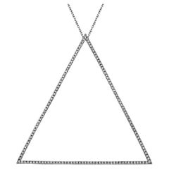 Pendentif grand triangle « Big Love » en or blanc 18 carats avec diamants ronds de 0,67 carat