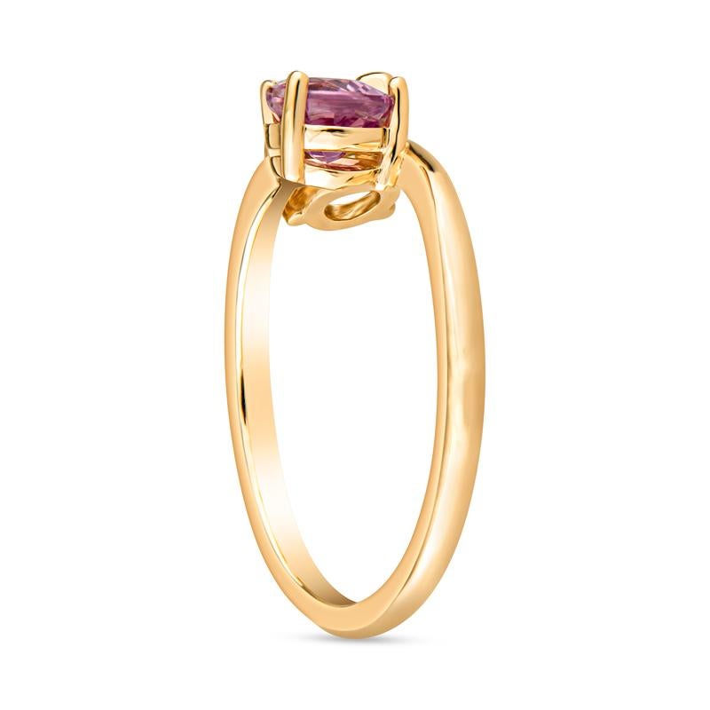 0,67 Karat birnenförmiger Diamant & 0,97 Karat birnenförmiger rosa Saphir Toi Et Moi Ring (Tropfenschliff)