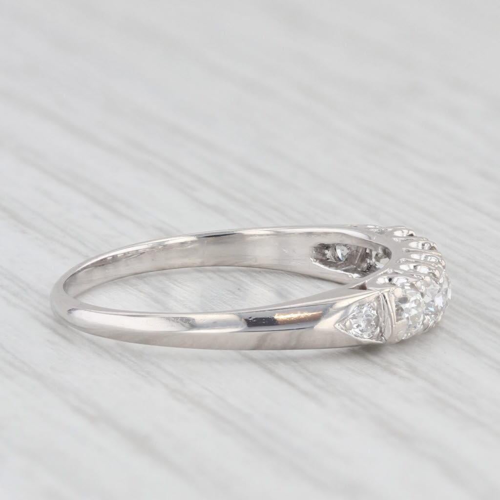 0.67ctw Diamond Wedding Band 900 Platinum Stackable Anniversary Ring Vintage 1