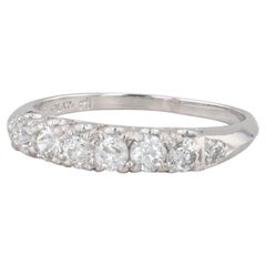 0.67ctw Diamond Wedding Band 900 Platinum Stackable Anniversary Ring Vintage