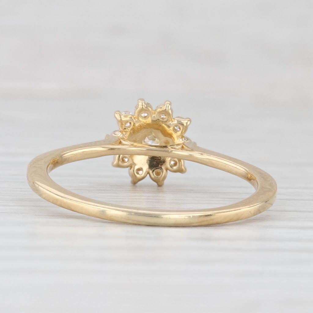 0.67ctw Round Diamond Halo Engagement Ring 14k Yellow Gold Size 10.25 GIA Corte redondo en venta