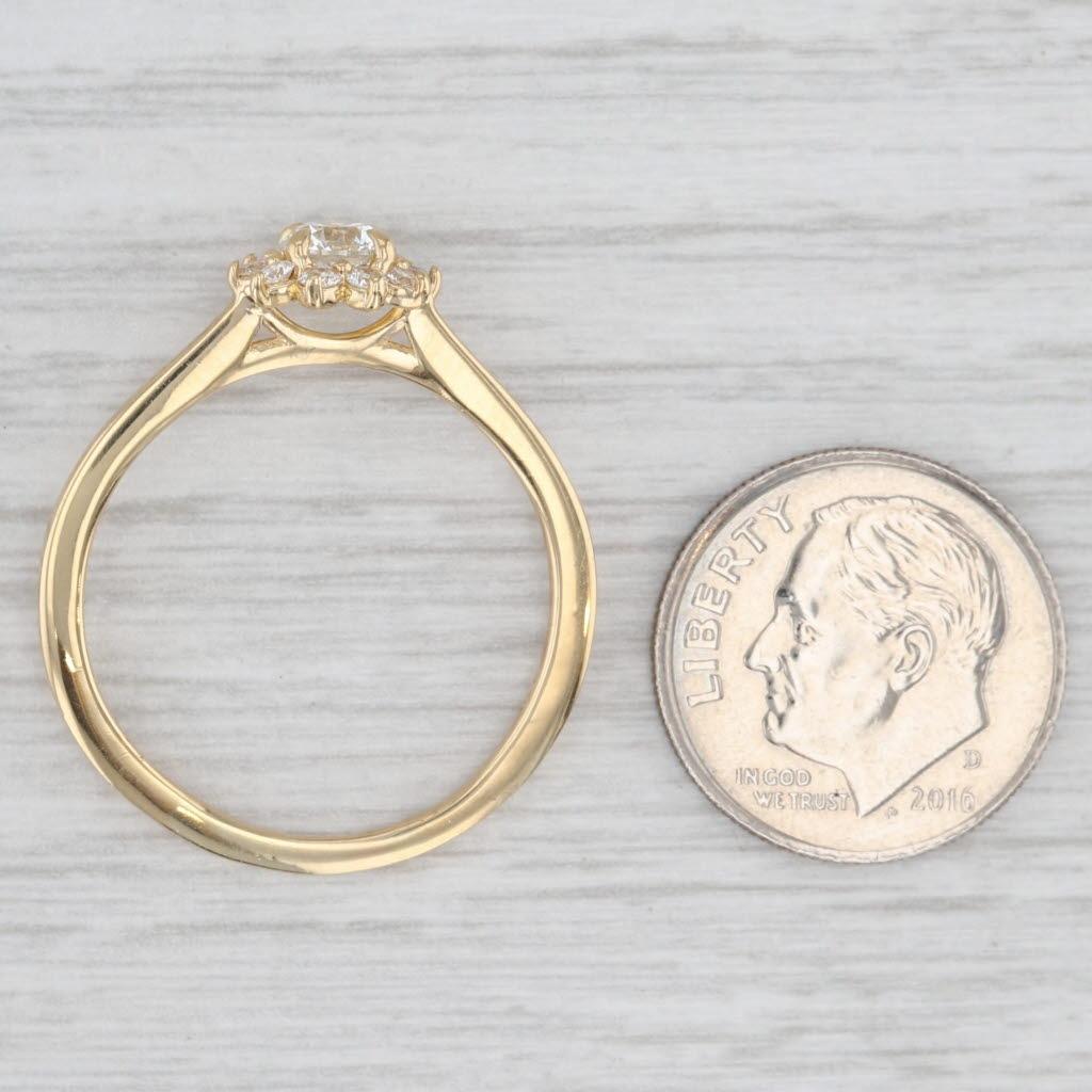 0.67ctw Round Diamond Halo Engagement Ring 14k Yellow Gold Size 10.25 GIA en venta 3