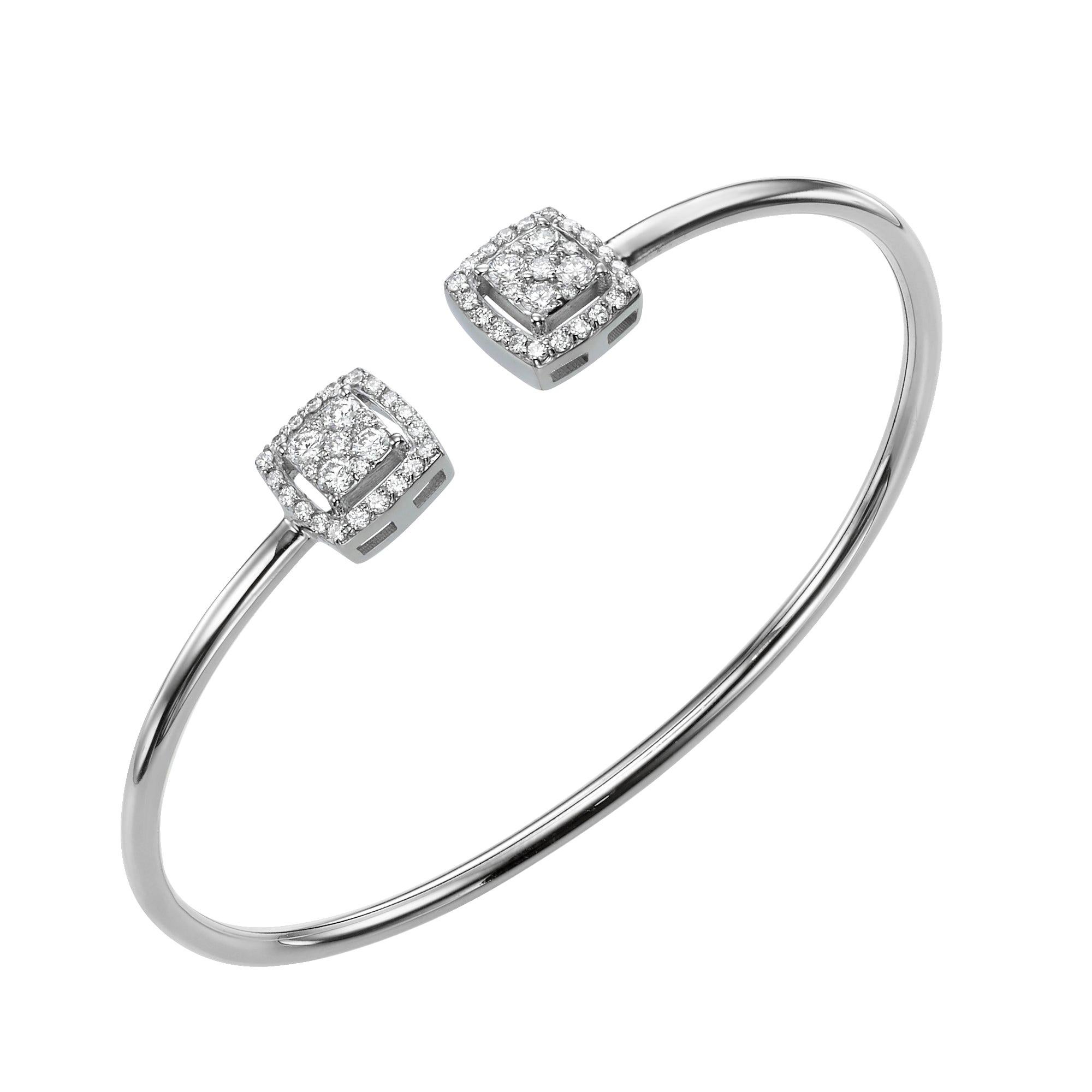 Diamond 18 Carat Gold Bangle Bracelet For Sale at 1stDibs