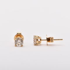 0.68 Carat Diamond Studs in 18 Carat Yellow Gold