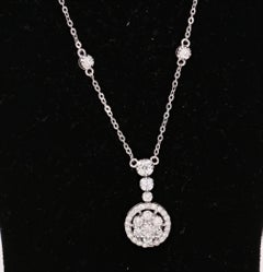 Dainty 0.68ct Round Cut Diamond Necklace in 14K White Gold