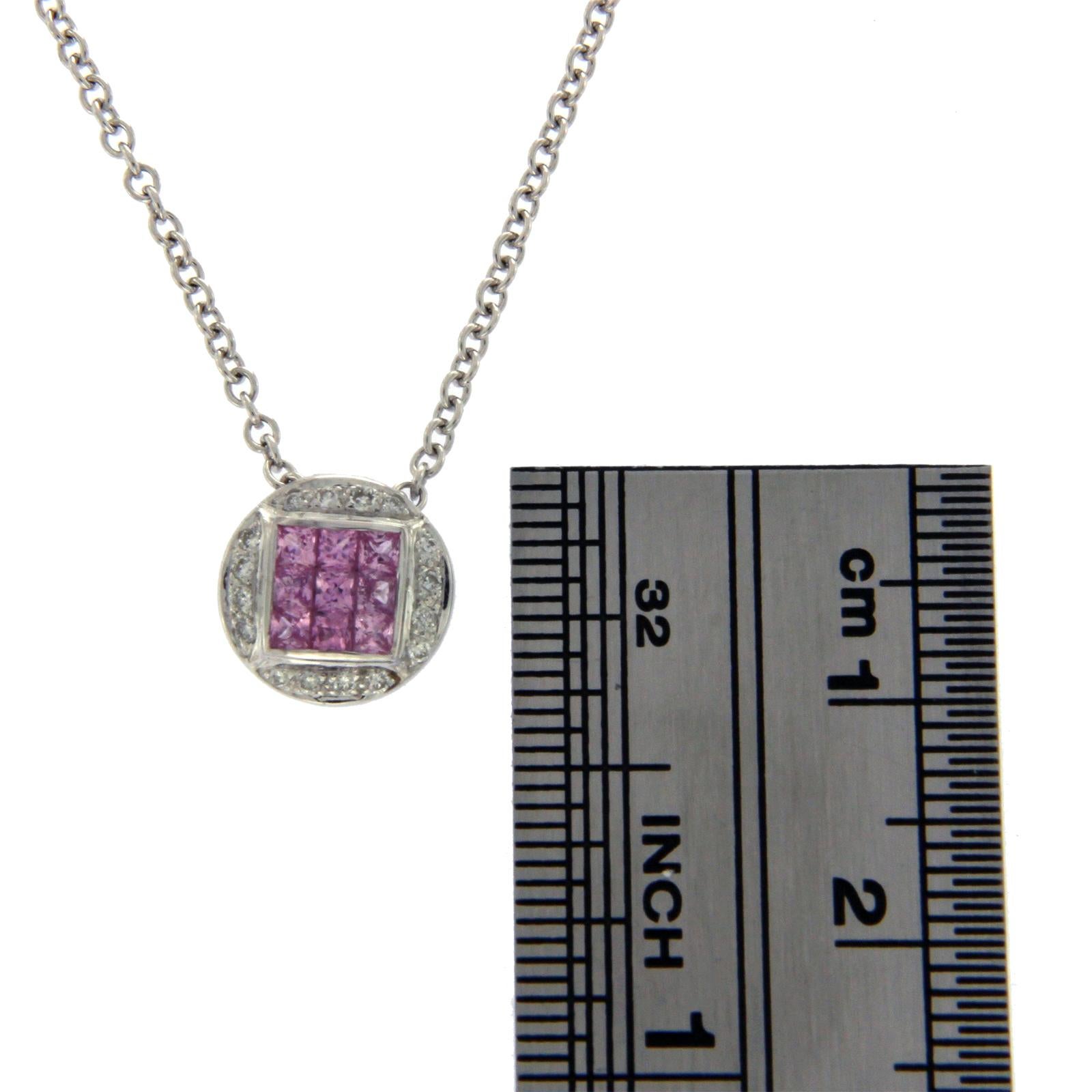 Collier rond en or 14 carats avec saphir naturel de 0,68 carat et diamants de 0,10 carat Pour femmes en vente