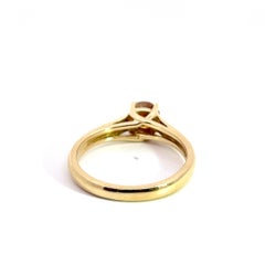 0,68 quilates Anillo de compromiso solitario con diamante del desierto marrón anaranjado 14k amarillo