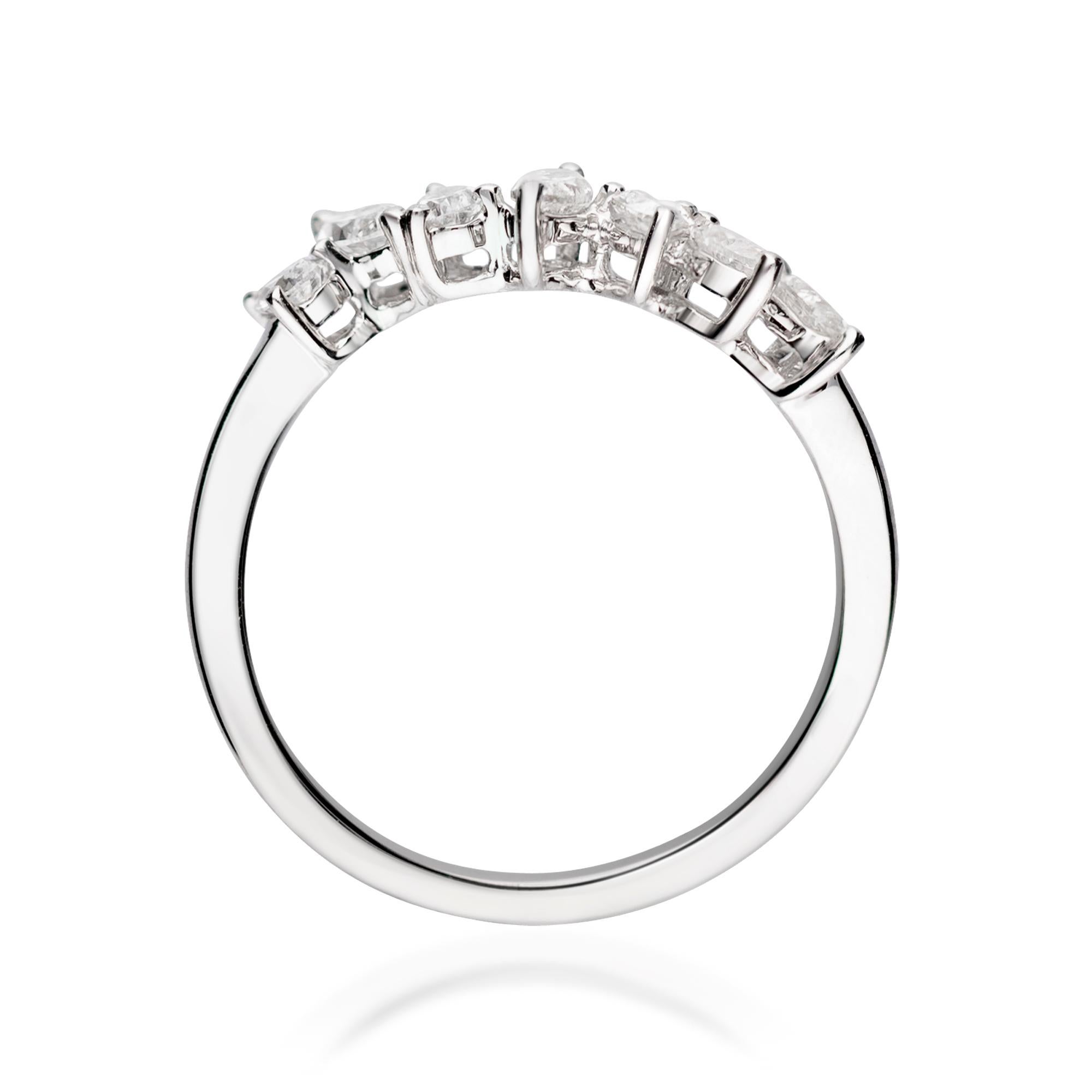 Marquise Cut 0.68 Carat Total Diamond Weight Diamond 18 Karat White Gold Fashion Ring