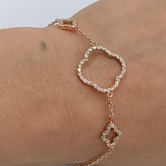 Bracelet en or rose avec diamants de 0,68 carat de couleur VS G, grammes 4,40