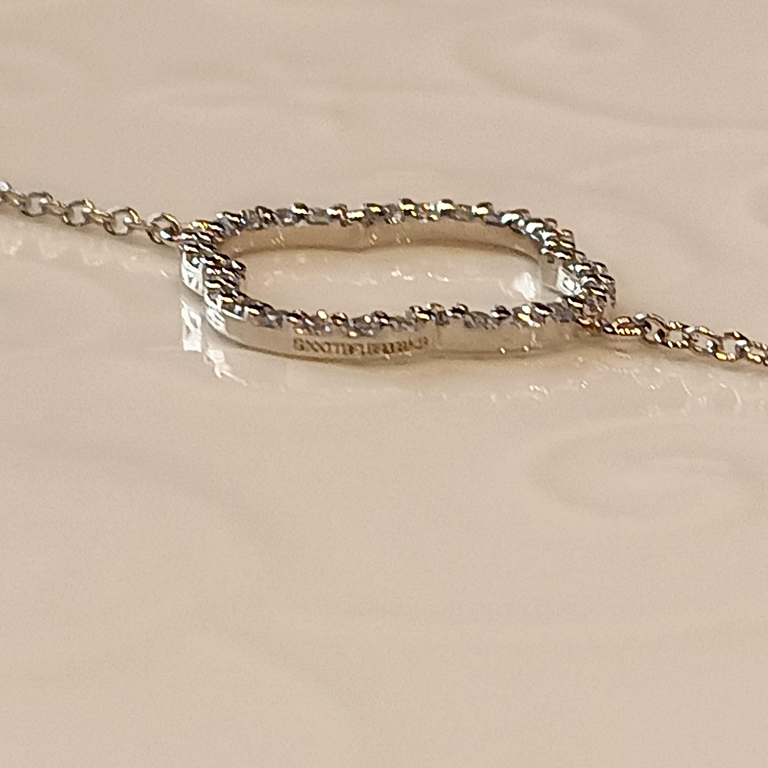 Magnificent and bright VS G color diamond  Carat 0.68 Bracelet in 18 carat white gold Grams 4.02 total diamonds stones 68
Simplicity at it's best, one of our most sold item. the size of the bracelet starts to 17.5 cm and is adjustable up to