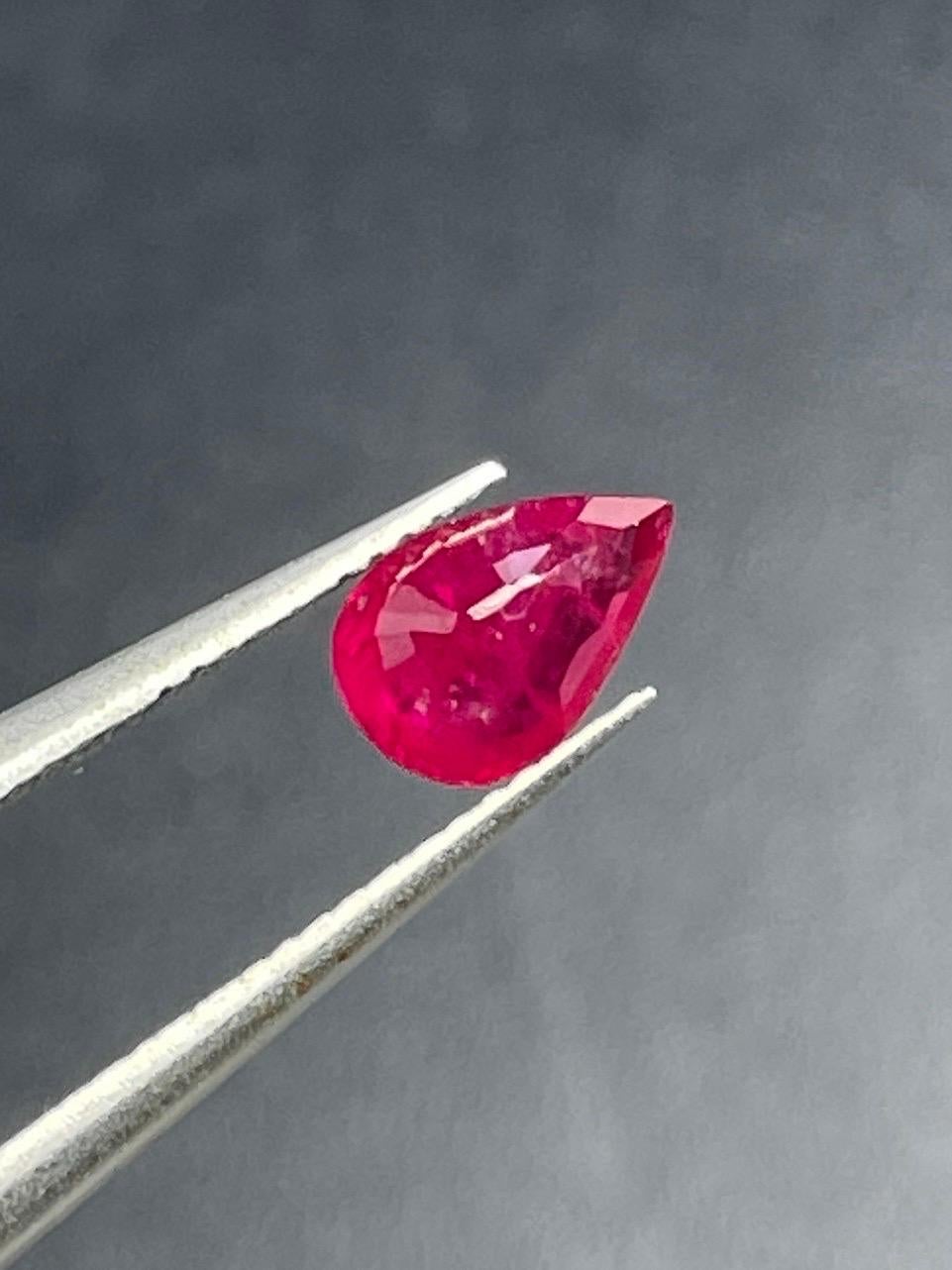 0,68 Ct GIA Zertifikat Natürlicher Rubin Burma unerhitzt Taubenblut Farbe Edelstein im Angebot 6