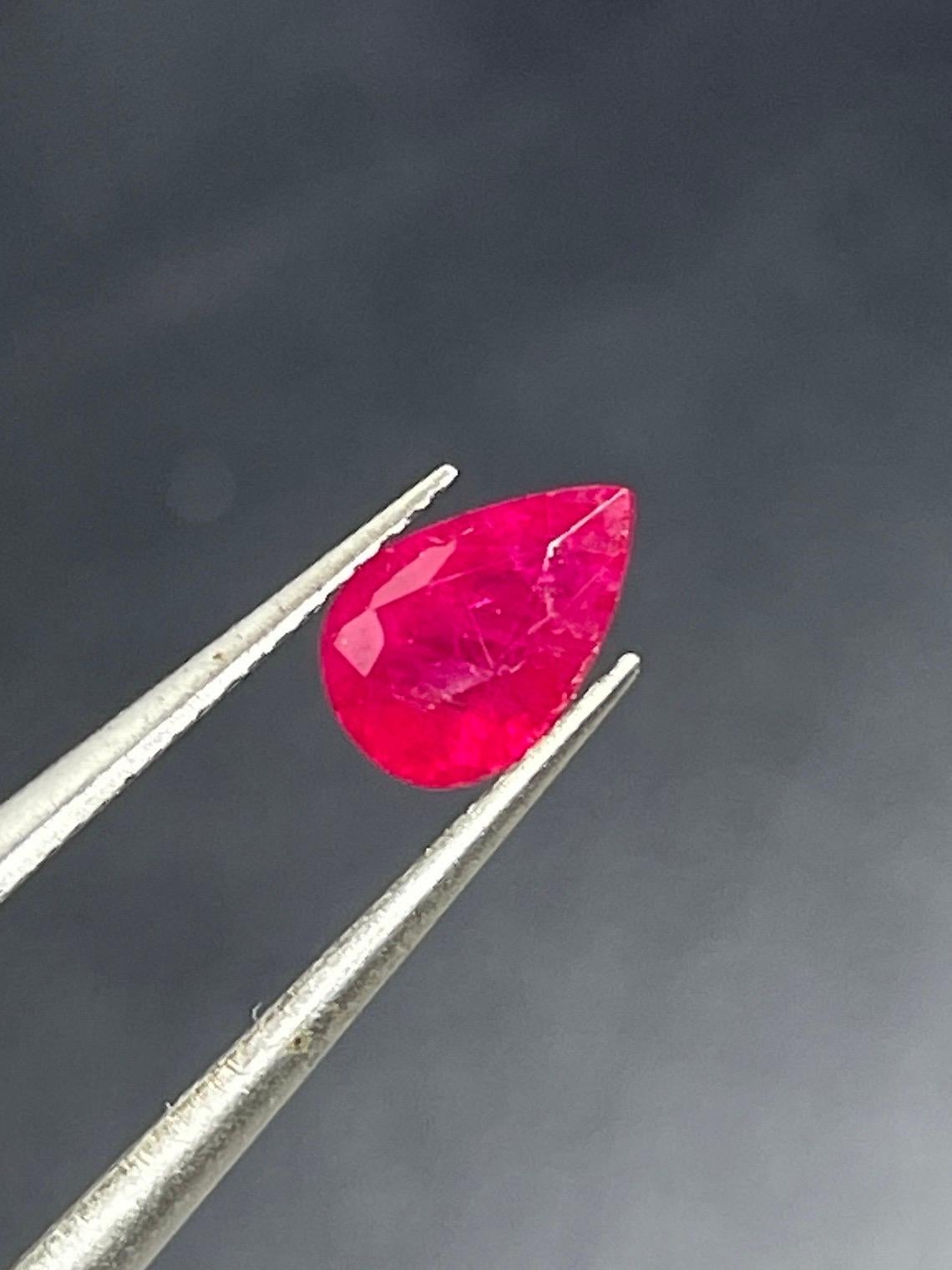 0,68 Ct GIA Zertifikat Natürlicher Rubin Burma unerhitzt Taubenblut Farbe Edelstein im Angebot 2