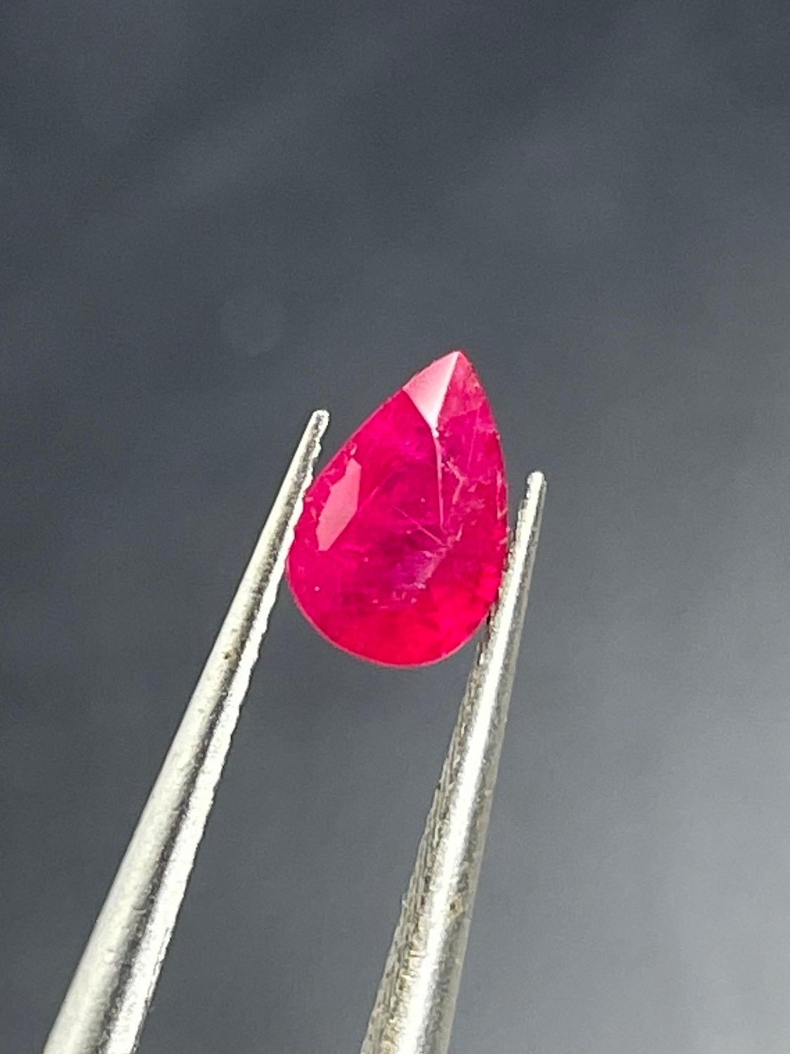 0,68 Ct GIA Zertifikat Natürlicher Rubin Burma unerhitzt Taubenblut Farbe Edelstein im Angebot 4