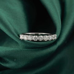 Anello a fascia per l'eternità con diamante naturale da 0,68 carati, gioielli in oro bianco 18 carati