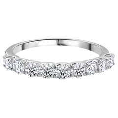 0.68 Ct Natural Diamond Eternity Band Ring 18K White Gold Wedding Jewelry