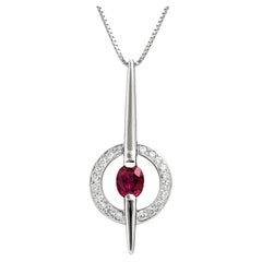 0.68 ct Natural Ruby and 0.20 ct Natural Diamonds Pendant, No Reserve Price