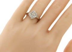 0,68 Karat runder und unsichtbar gefasster Prinzessinnen-Diamantenring aus 18 Karat Gold