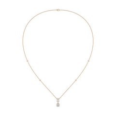 0.68 CTW diamonds 14K Rose gold moonlight Collection Tear drop Pendant Necklace
