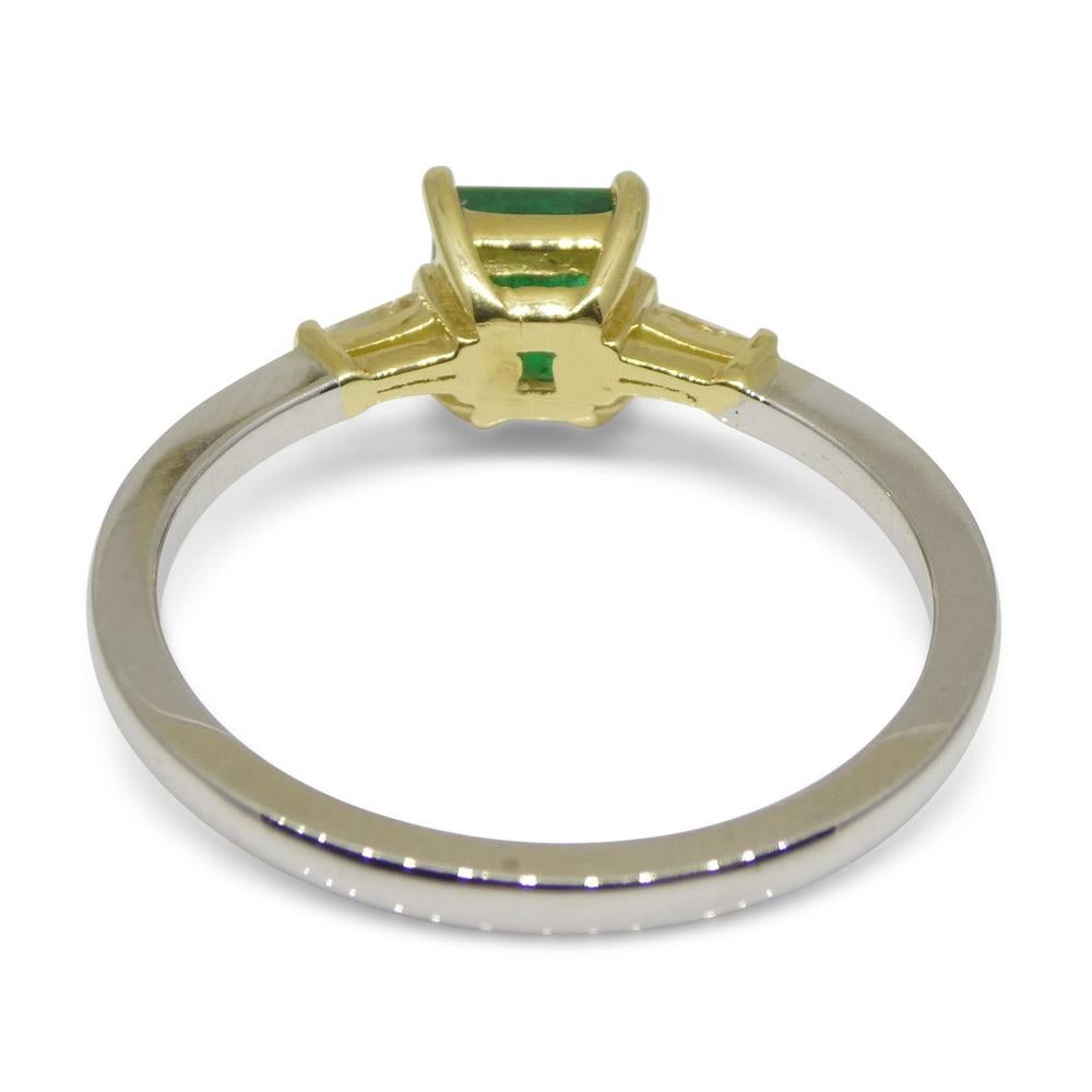0.68ct Colombian Emerald Diamond Statement or Engagement Ring set in 18k White For Sale 9