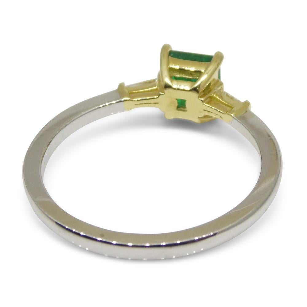 0.68ct Colombian Emerald Diamond Statement or Engagement Ring set in 18k White For Sale 13