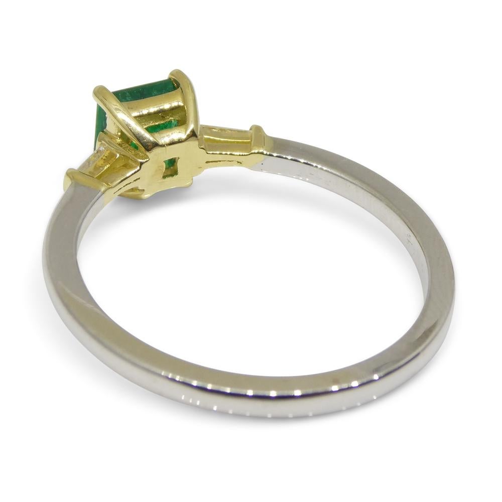 0.68ct Colombian Emerald Diamond Statement or Engagement Ring set in 18k White For Sale 14