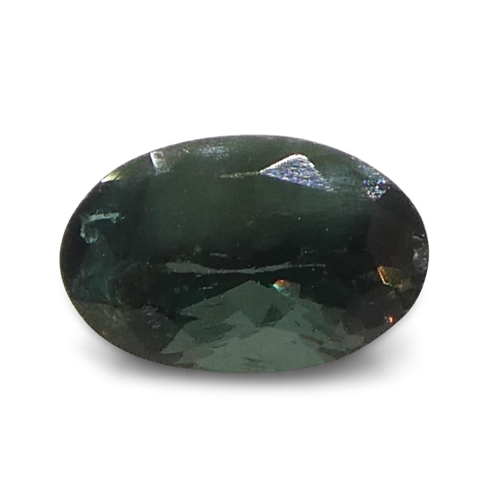 0.68ct Oval Bluish Green to Pinkish Purple Alexandrite from India In New Condition For Sale In Toronto, Ontario