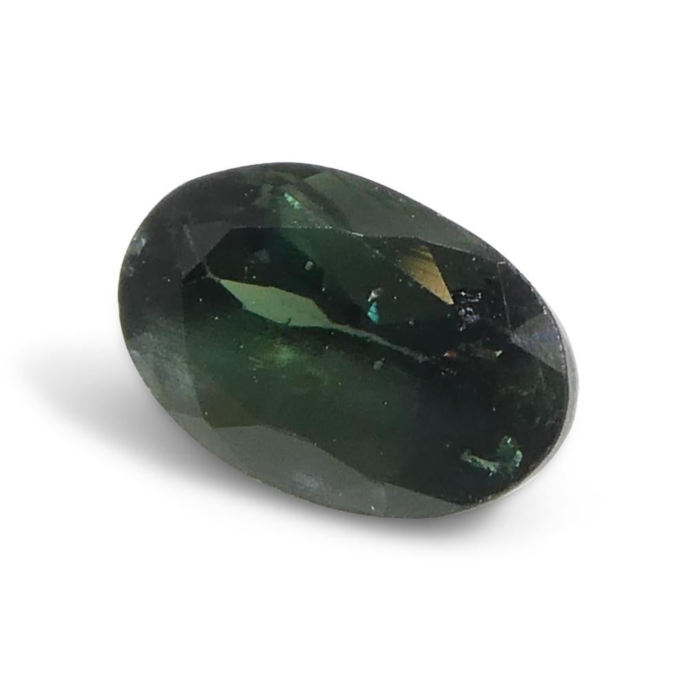 Women's or Men's 0.68ct Oval Bluish Green to Pinkish Purple Alexandrite from India For Sale