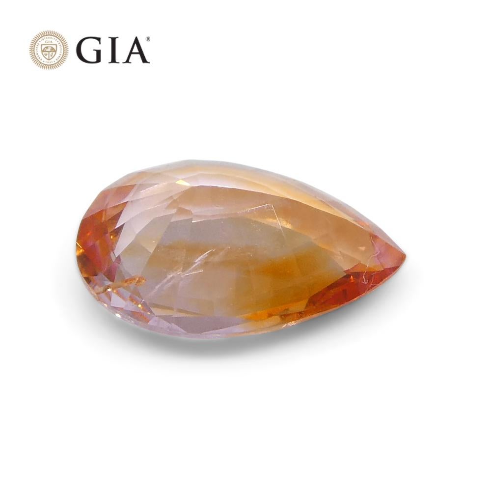 Saphir orange poire de 0,68 carat certifié GIA, Sri Lanka en vente 8