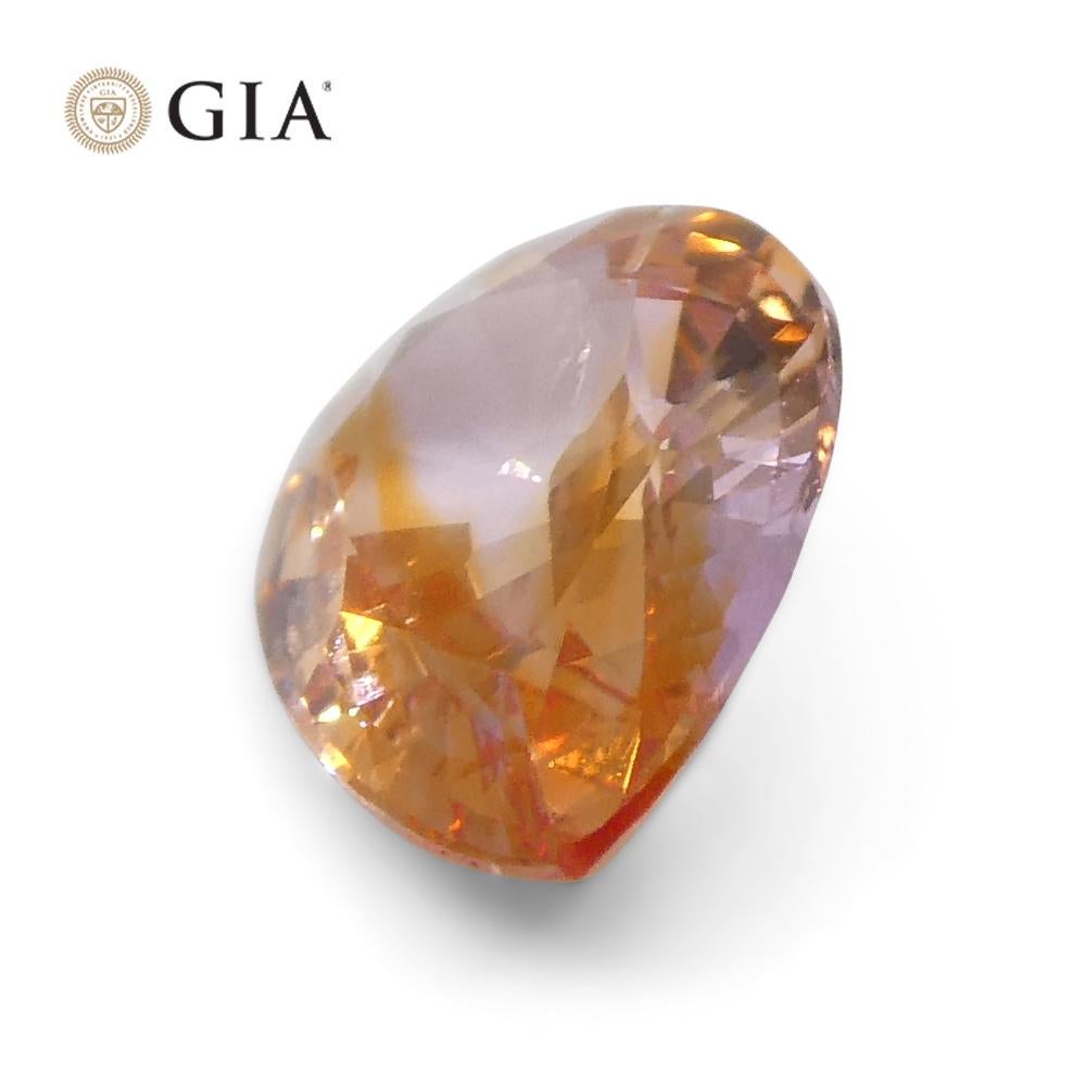 0.68 Carat Pear Orange Sapphire GIA Certified Sri Lanka For Sale 3