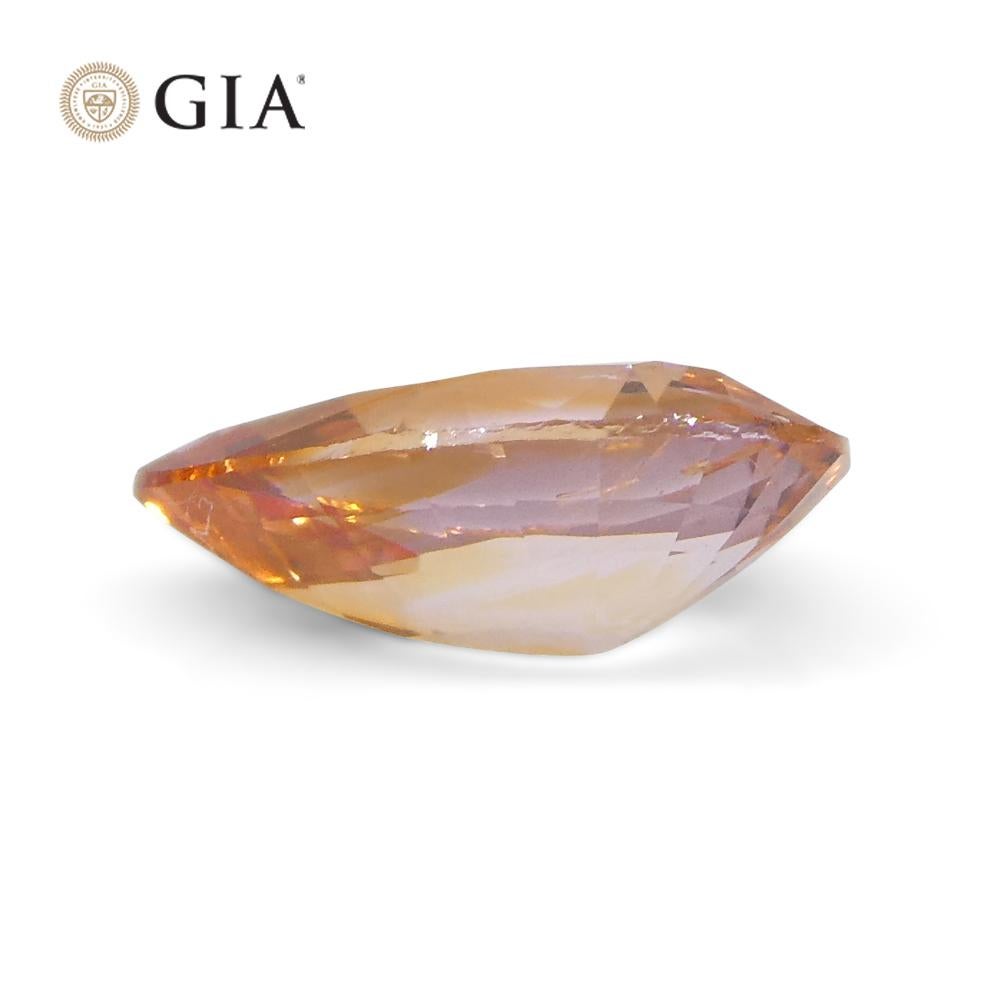 Saphir orange poire de 0,68 carat certifié GIA, Sri Lanka en vente 4