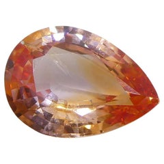 Saphir orange poire de 0,68 carat certifié GIA, Sri Lanka